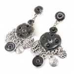 Les Tr&eacute;sors De Lily [J8174] - Boucles Cr&eacute;ateur 'Les Souvenirs du Pass&eacute;' noir argent&eacute; juoda