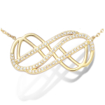 Les Tr&eacute;sors De Lily [L4592] - Collier Plaqu&eacute;-Or 'Infini' blanc dor&eacute; - 30x15 mm