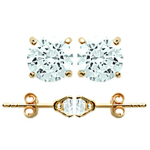 Les Tr&eacute;sors De Lily [L5005] - Boucles plaqu&eacute; or 'Essentiel' blanc dor&eacute; - 5 mm auksas