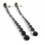 Les Tr&eacute;sors De Lily [N3131] - Boucles cr&eacute;ateur 'Sissi' gris noir