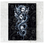 Les Tr&eacute;sors De Lily [Q7122] - Plaque m&eacute;tal r&eacute;tro '8 ball' dragon - 40x30 cm