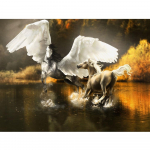 Kvadratinis / apvalus deimantinis 5D &bdquo;pasidaryk pats&ldquo; deimantinis paveikslas &bdquo;Pegasus&ldquo; 3D siuvinėjimas kryželiu deimantų mozaikos dekoracija Full Square (20X30CM)