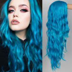XINRAN ilgas banguotas moteri&scaron;kas perukas natūralios dalies &scaron;oninių plaukų Ombre sintetiniai perukai oranžiniai/blondiniai/rožiniai Cosplay perukai, atsparūs kar&scaron;čiui moterims