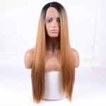 LISI HAIR sintetinis nėrinių priekinis perukas Ombre rudas natūralaus bangos ilgio perukas, tinka juodoms moterims, atsparus kar&scaron;čiui