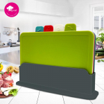 Pjovimo lentos su laikikliu 4 vnt. rinkiniai virtuvei, neslystantys antibakteriniai plastikiniai pjaustymo blokeliai, tinkami plauti indaplovėje Kalėdoms