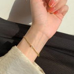 ANENJERY vienguba cirkonio apyrankė, moteri&scaron;ka auksinė grandinėlė, paprasti papuo&scaron;alai sidabras