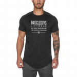Muscleguys New Trend Fitness mar&scaron;kinėlių spausdinimas Trumpomis rankovėmis Sporto salė Treniruotės Bėgimas Drabužiai Kultūrizmas Vyri&scaron;ki sportiniai kelnaitės Patogūs ir sausi M juoda