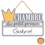 Les Tr&eacute;sors De Lily [A0715] - Plaque bois personnalisable 'Chambre du Petit Prince . . . . ' gris - 19x12. 5 cm pilka