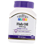 Žuvų taukai, Omega 3 &scaron;irdžiai, Fish Oil 1000, 21st Century (67440003) 60softgels