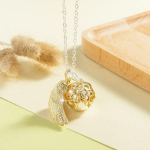 Bola de grossesse double pendentif  aile d'ange boule avec abeille 3D