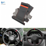 Skirta VW Golf 4 MK4 1998 - 2004 Passat B5 1996 - 2005 Seno stiliaus automobilio vairo odinio dangtelio dekoro juoda su raudona spalva gray