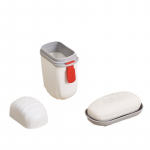 Plastikinė muilo dėžutė Dviguba drenažo muilo dėžutė, kvadratinė su dangteliu, sandariu, nepralaidžiu dangteliu Kelioninės ne&scaron;iojamos muilo dėžutės