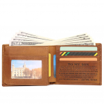 HUMERPAUL Men leather wallet engraved with blessings gift wallet for grandson and son