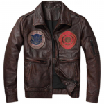 Nauja Natūralios Odinė Striukė Vintažinė Ruda Karvės odos Paltas Vyri&scaron;ki Kariniai Pilotų Striukės Oro pajėgų Skrydžių Drabužiai Dydis S -5xl XXL