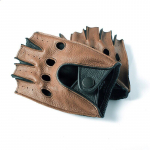 GOURS tikros odos pir&scaron;tinės, vyri&scaron;kos 100 % natūralios elnio odos pir&scaron;tinės be pir&scaron;tų, pir&scaron;tinės, sportuojant vairavimui be pamu&scaron;alo GSM046L XL brown and black