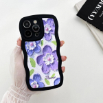 Gėlės Soft Wave Shape telefono dėklas, skirtas Realme C53 C55 Redmi Note 12 Note 11 Pro Samsung S23 Ultra A53 A52 Vivo V23e Y35 Y02 IPhone Tecno Spark Cover Infinix Hot 30 Play
