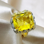 POMOiii Prabangus žiedas moterims Sidabrinis topazas Stilingas moterų sužadėtuvių papuo&scaron;alas 6