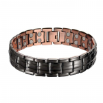 Bronzinės juodos spalvos dvigubos eilės magnetas, raudonas varis, pilna magnetinė apyrankė Magnetinės terapijos moteri&scaron;ka apyrankė 22.5cm