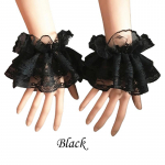 Moteri&scaron;kas kremas nuo saulės raukiniai rie&scaron;o rankogaliai be pir&scaron;tų pir&scaron;tinės Nėriniai Cosplay gotikos Helovinas Lolita juoda