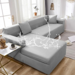 Neper&scaron;lampami sofos užvalkalai Vienspalviai kampiniai sofos užvalkalai Elastingi sofos užvalkalai Svetainės sofos rinkinys naminiams gyvūnėliams vaikams 4 seater 230-300cm &scaron;viesiai pilka spalva