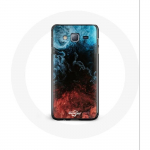 Coque pour samsung galaxy J3 fond de texture abstraite rouge noir bleu