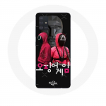 Coque pour samsung galaxy A71 Squid Game Affiche masques soldats logo cor&eacute;en