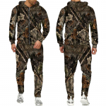 Rudens ir žiemos klevo lapai kamufliažiniai 3D sportiniai kostiumai su užtrauktuku Vyri&scaron;ki Lauko Žvejyba Stovyklavietės Medžioklės rinkiniai Unisex Streetwear Kostiumai XL