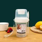 Pusryčių Vaisių Avižų Jogurto Salotų Puodelis Su Dangteliu ir &Scaron;auk&scaron;teliu Dviejų Sluoksnių Maisto Laikymo Bento Dėžutė Fitnesui, Sumažinto Riebumo, Siaurėjantis Dubuo rožinė