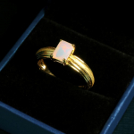 925 Sterilinio sidabro pasjansas opalinis žiedas natūralus Etiopija brangakmeniai puikūs papuo&scaron;alai moterims žmonai mamai dovana us ring size 7# geltona