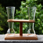 Nauja kokteilių taurė su bambuko laikikliu personalizuota restorano baro vakarėlio vyno stiklinė puo&scaron;ni vaisių sulčių &scaron;alto gėrimo kokteilių taurė