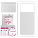 apgo Protective Skin Sticker for the back compatible with Realme V30, Wrap Film, Foil, Vinyl - Pattern Transparent Carbon