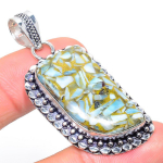 Natural Copper Larimar Gemstone 925 Sterling Silver Gift Pendant 2.09 t0h42