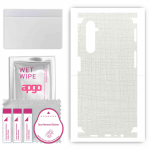 apgo Protective Skin Sticker for the back+sides compatible with Realme 6, Full Wrap Film, Foil, Vinyl - Pattern White Fabric