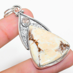 Natural Lemon Chrysoprase, Morganite 925 Sterling Silver Pendant 2.44 c1k02