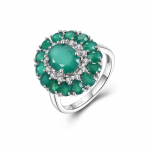 Madingas nuostabus S925 sidabrinis žiedas, natūralus žalias agatas, raminantis brangakmenis, &scaron;viesus prabangus papuo&scaron;alas Moterų sužadėtuvių pokylio &scaron;ventės dovana us ring size 6# žalia