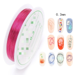 Nagų dailės dekoracijos Vario vielos dengimas Vario vielos nagų dailės &bdquo;pasidaryk pats&ldquo; įrankis Auksas Sidabras 3D nagų galiukai Nagų papuo&scaron;alai Manikiūro dekoracija 0.2mm*25m
