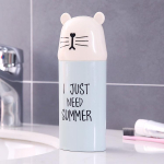 &bdquo;Wash Cup&ldquo; kelioninis ne&scaron;iojamasis animacinis filmas &bdquo;Bear&ldquo; poros dantų &scaron;epetėlio laikiklis &bdquo;Mouth Cup&ldquo; dantų &scaron;epetėlio laikymo dėžutė Vonios kambario organizatorius mėlyna
