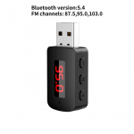 Mini USB Bluetooth 5.4 FM siųstuvo adapteris su mikrofonu laisvų rankų įranga skambučių automobilinis rinkinys automatinis LED ekranas garso muzikos imtuvas