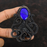 Lapis Lazuli Pakabukas Vario Viela Aptintas Pakabukas Rankų Darbo A&scaron;tuonkojo Pakabukas Variniai Papuo&scaron;alai Dovana Jai Akmens Pakabukas Viela Aptinti Papuo&scaron;alai