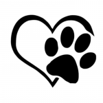 2 vnt Pet Paw Print su Heart Dog Cat Vinilo lipduku automobilio lango buferio lipduku