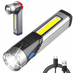 40 W galingas LED žibintuvėlis COB darbo lempa su magnetu vandeniui atsparus žibintuvėlis USB įkraunamas kempingo žvejybos žibintas Reguliuojama lempos galvutė 1PCS