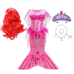 Mažosios undinėlės princesės kostiumas mergaitėms, vaiki&scaron;ka Cosplay suknelė + perukas + aksesuarai Apranga vaikams Helovino karnavalo gimtadienio vakarėliui 110