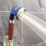 3 režimų rankinis reguliuojamas taupantis vandenį auk&scaron;to slėgio du&scaron;o galvutė SPA anijonų filtro du&scaron;o galvutė mėlyna