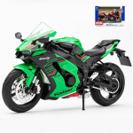 1/12 Kawasaki Ninja ZX-10R Sunkus Lokomotyvo Lydinio Motociklo Modelis Bevežės Lenktyninio Motociklo Modelis Garsas &Scaron;viesa Vaikų Žaislas Dovana žalia