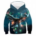 Kalėdų Kalėdų Senelio megztiniai 3D spaudiniai Briedžiai Dovanos Megztiniai Berniukai Mergaitei Unisex Megztiniai su gobtuvu vaiki&scaron;ka mada Mielas negabaritinis paltas 100CM