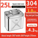 Nerūdijančio plieno benzino statinės 30 l, 20 l, 10 l dyzelino degalų papildymo bakas