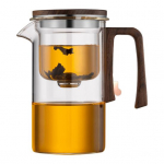 520/720/900 ml stiklinis arbatos puodas su infuzatoriumi medine rankena, kar&scaron;čiui atspari, be la&scaron;ėjimo snapelis, vandens atskyrimo arbatinukas Lengvai valomas arbatos virdulys &scaron;altai M