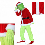Halloween Cosplay kostiumai COS Grinch Green Hair Monster Drabužiai Kaukė Kalėdų Grinch Žaidimo Kostiumų Vagis Grinch Lėlė S