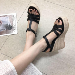 Vasaros Moteri&scaron;ki Sandalai Auk&scaron;takulniai Vakarėlių Batai Platforma Seksualūs Eleganti&scaron;ki Seksualūs Atviri Pir&scaron;tai Auk&scaron;tas Kulnas Striptizo Batai Juodi Plei&scaron;tai Didelis Dydis 42 34