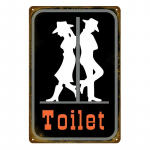 Vyras Lady Juokingas WC ženklas Metalinis plakatas Tualeto lėk&scaron;tė Plok&scaron;tė KTV Baras Parduotuvė Vonios Sienų Apdaila Namų apdaila 8 X 12 colių 20x30cm